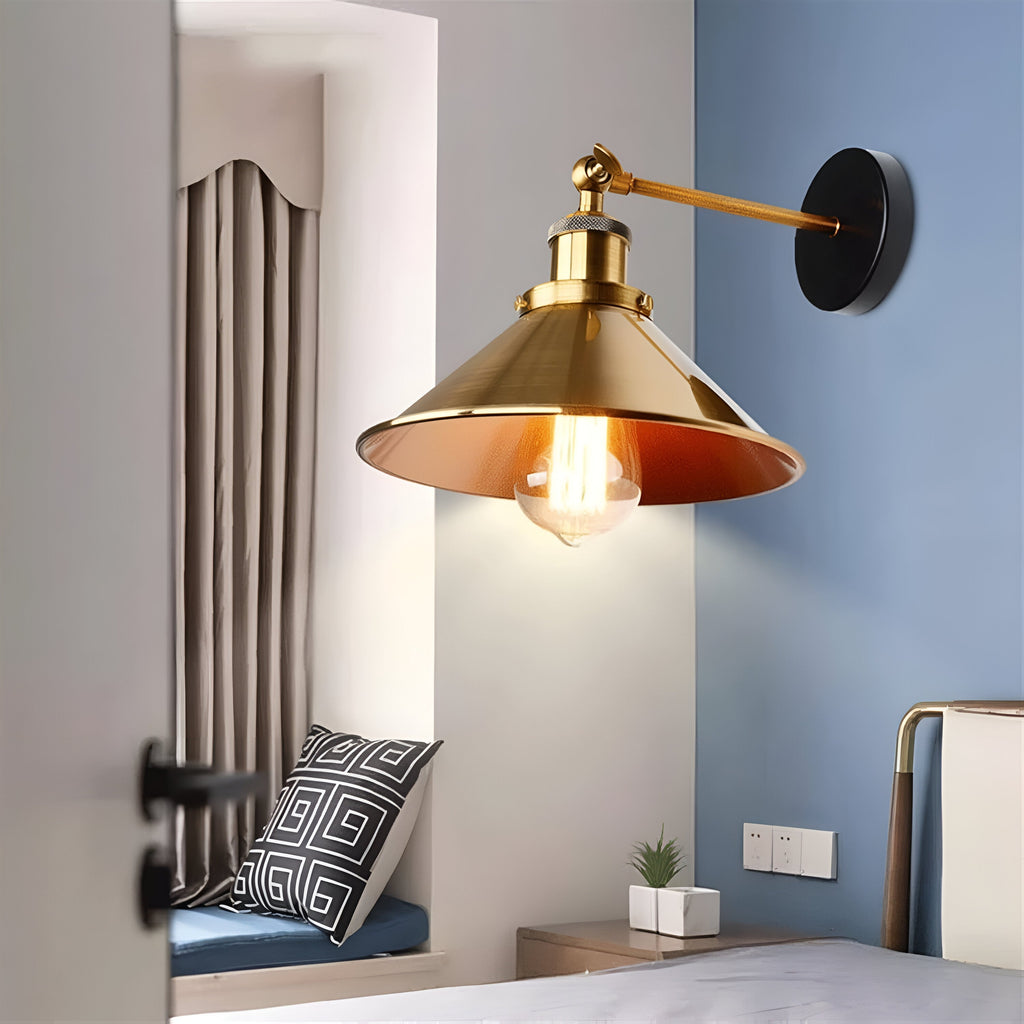 Retro Industrial Style Metal Saucer Shade Wall Light