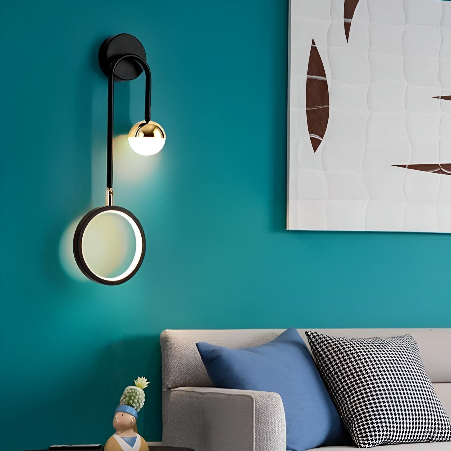 LED Nordic Sconce Round Rotatable Iron Wall Light