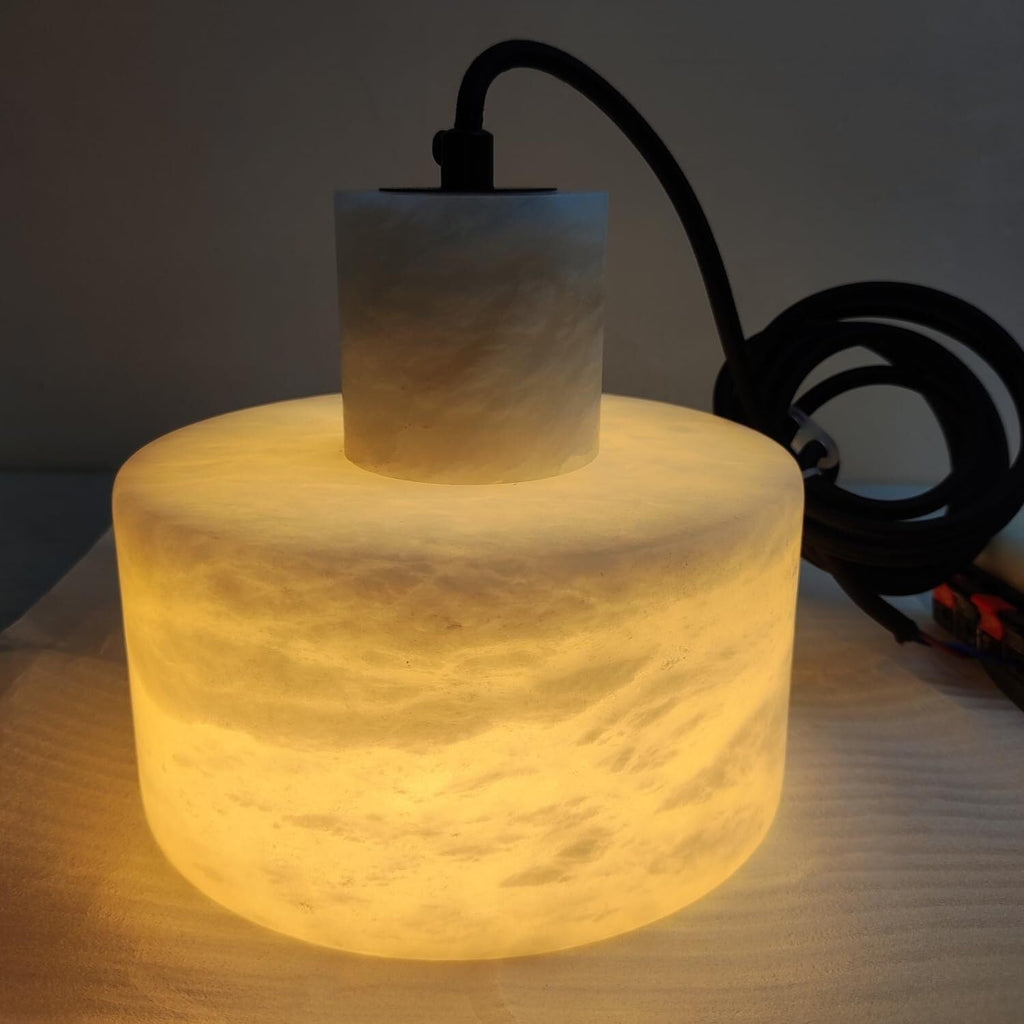 Nordic Cylindrical Alabaster Pendant Light