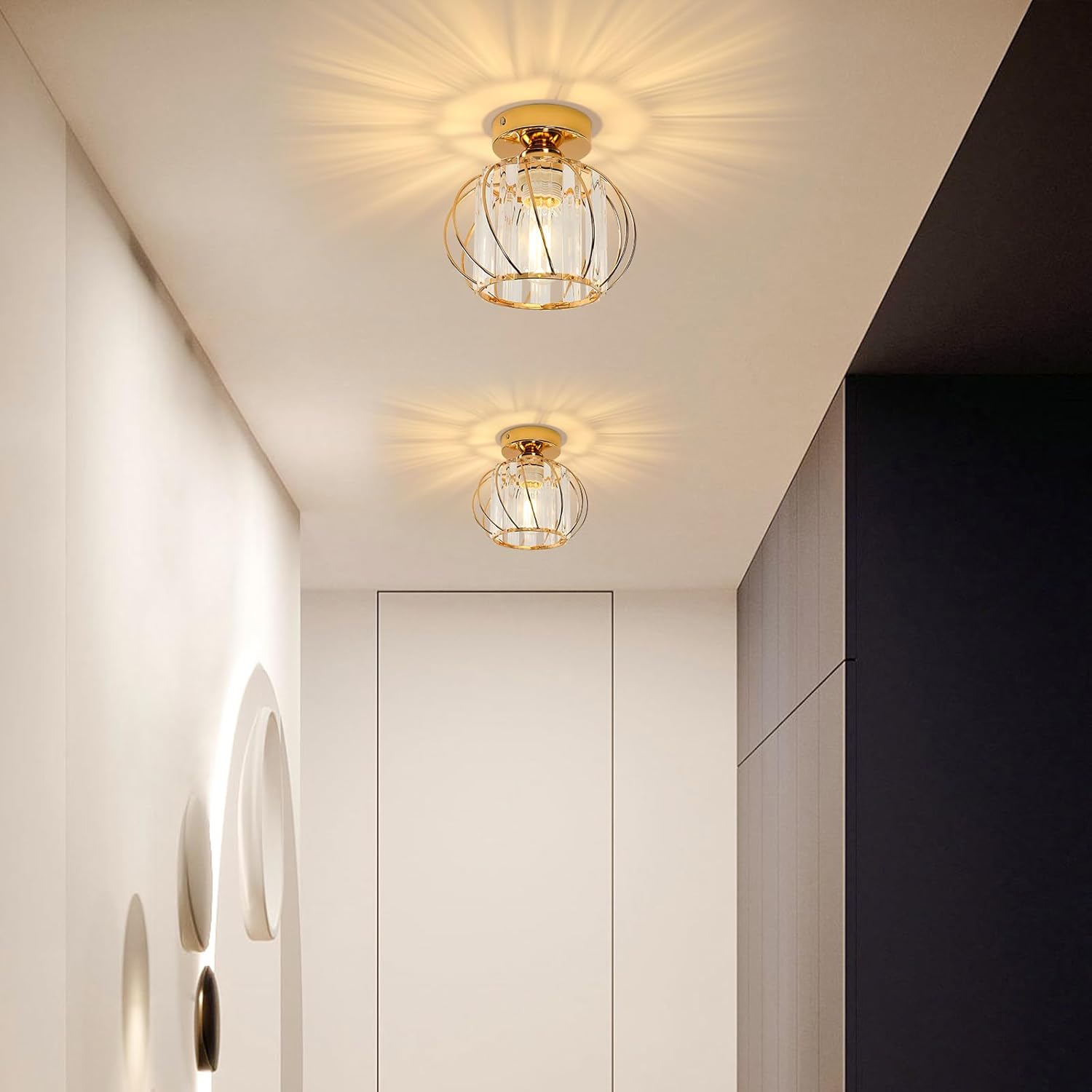 Retro Modern Iron Oblique Line Ceiling Light