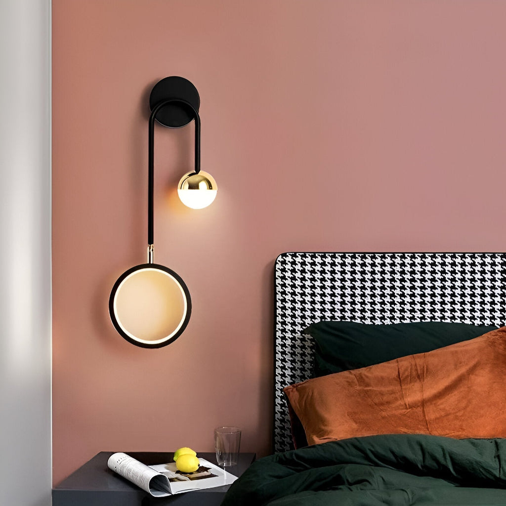 LED Nordic Sconce Round Rotatable Iron Wall Light