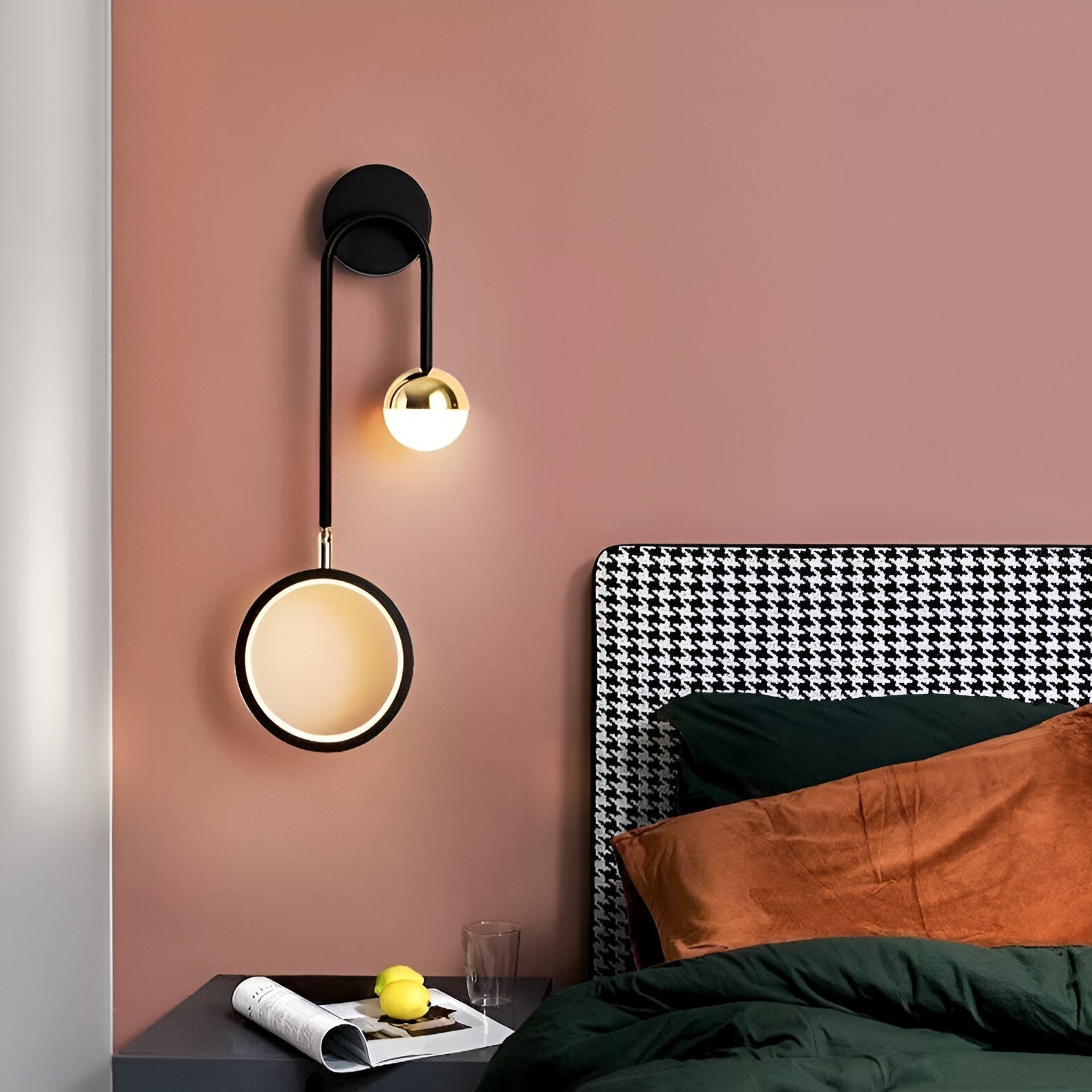 LED Nordic Sconce Round Rotatable Iron Wall Light