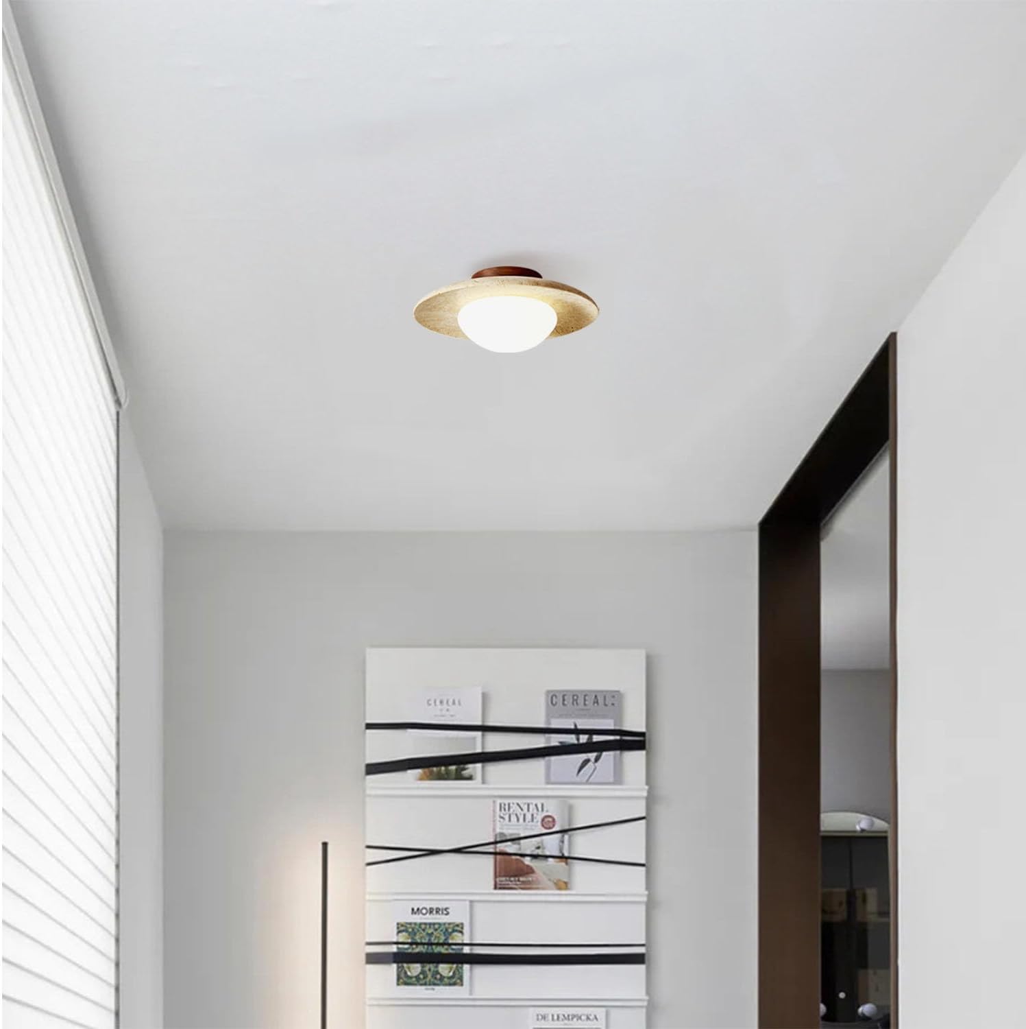 Natural Nordic Minimalist Travertine Ceiling Light