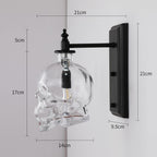 Clear Glass Skull Wall Light