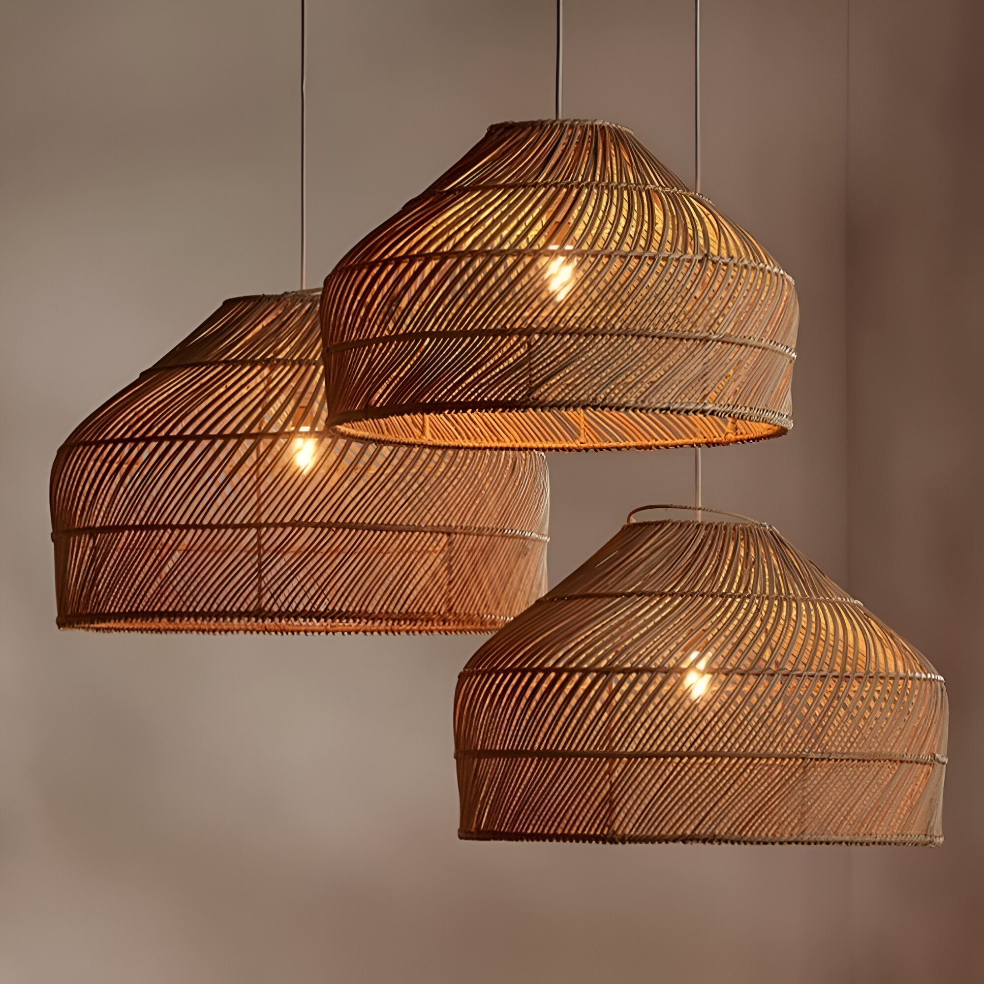 Cocoa Cane Rattan Pendant Light
