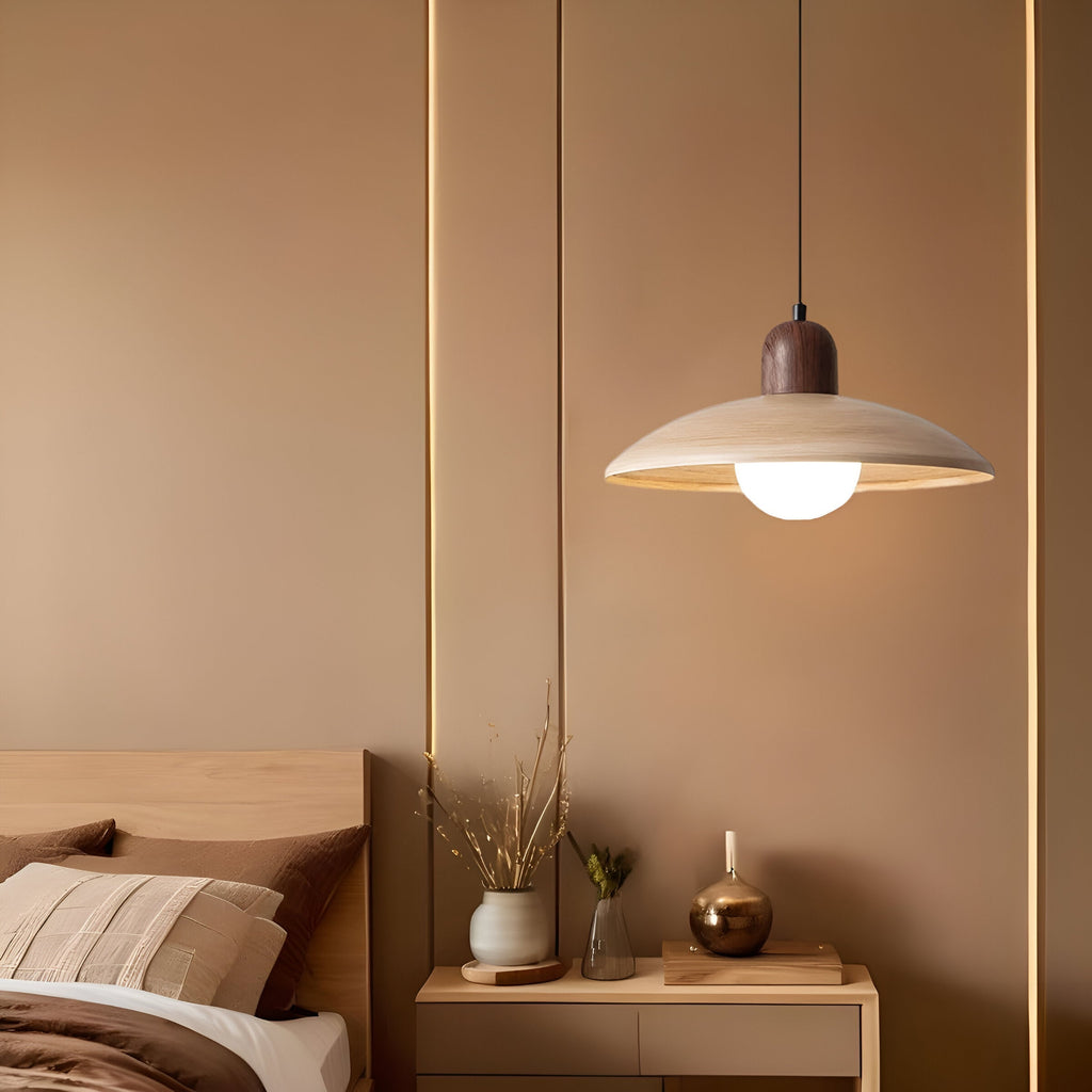 Japanese Style Wabi-Sabi Walnut Pendant Light