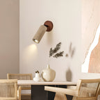 Yellow Travertine Wood Adjustable Ceiling and Wall Light