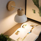Nordic Wood Iron Shade Japandi Wall Light