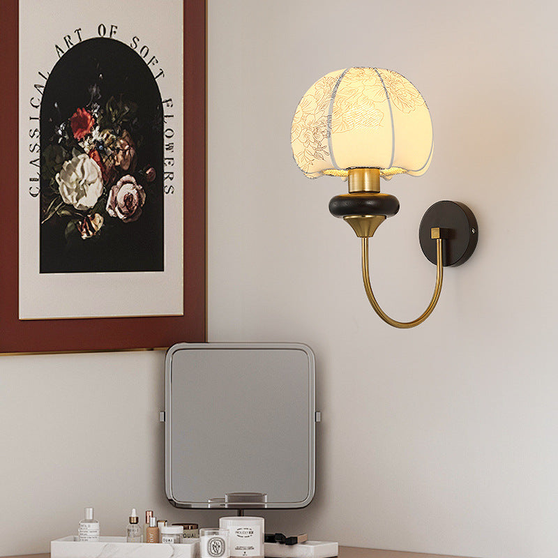Traditional Pattern Fabric Wall Light