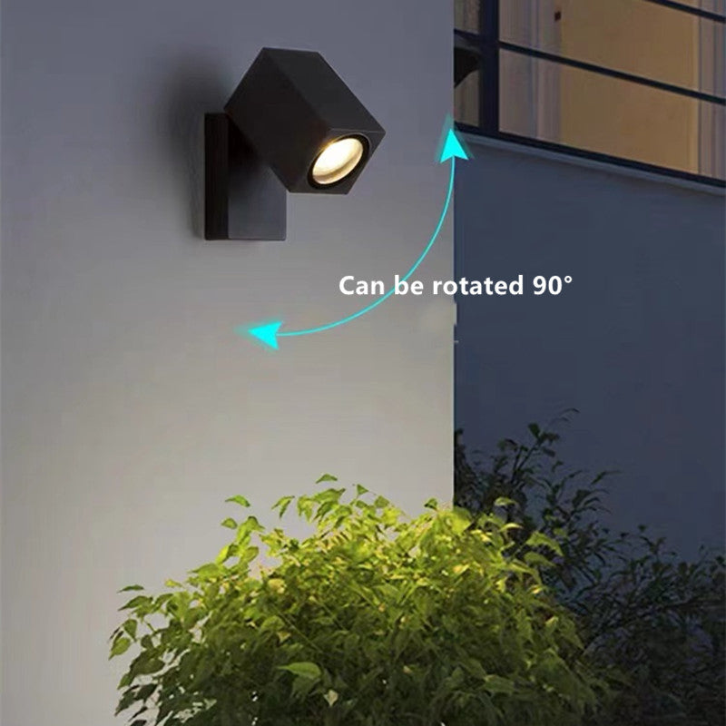 Outdoor Rotatable Metal Spotlight Wall Light