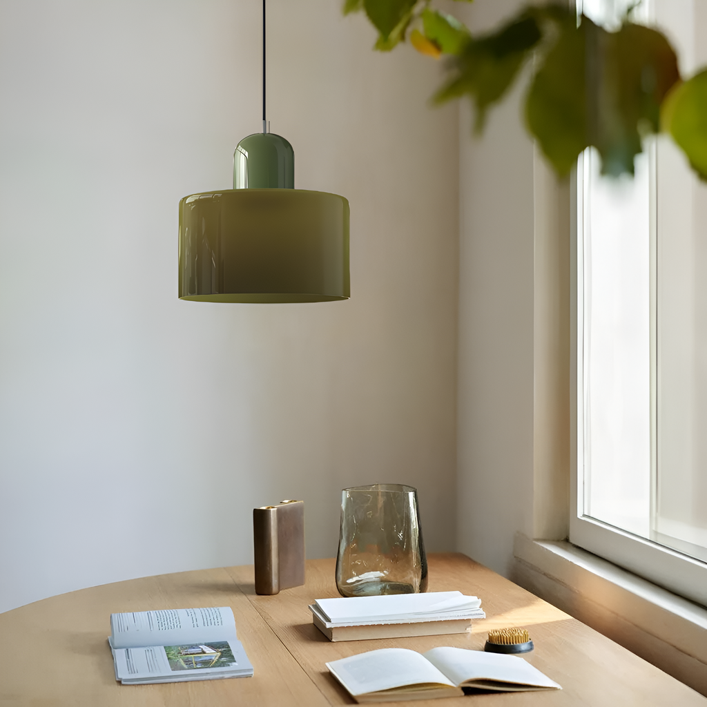 Nordic Iron Body Two-Tone Glass Pendant Light