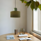 Nordic Iron Body Two-Tone Glass Pendant Light