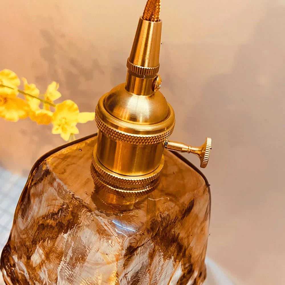 Aurex Vintage Brass Globe Pendant Light