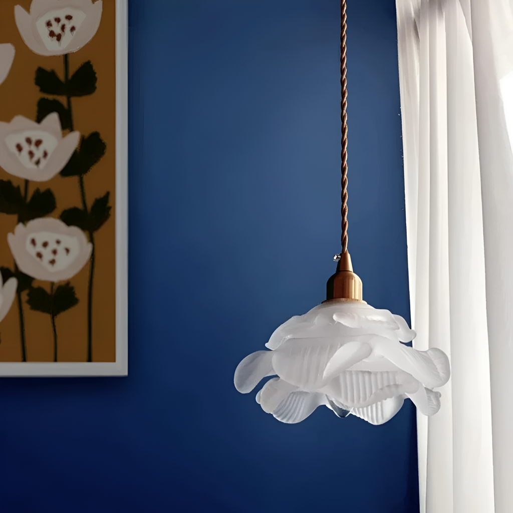 Vintage Rose Glass Pendant Light
