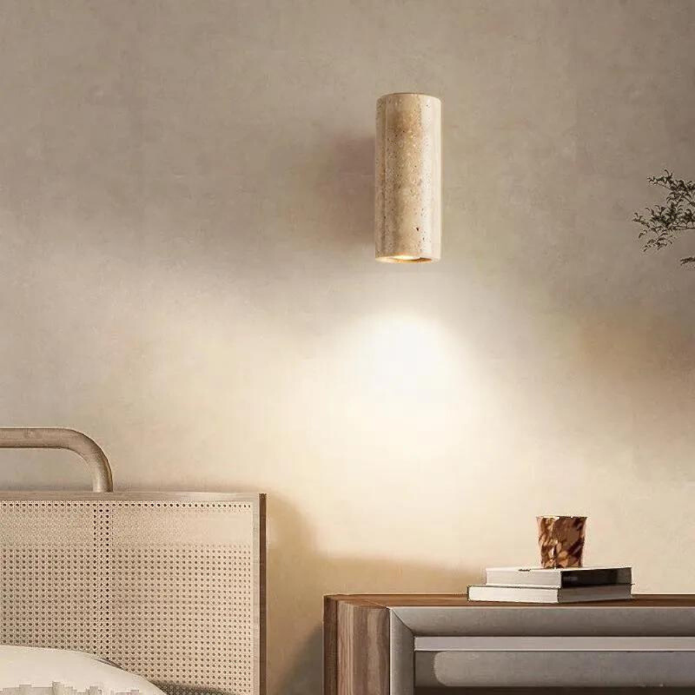 Wabi-Sabi Aura Travertine Wall Light