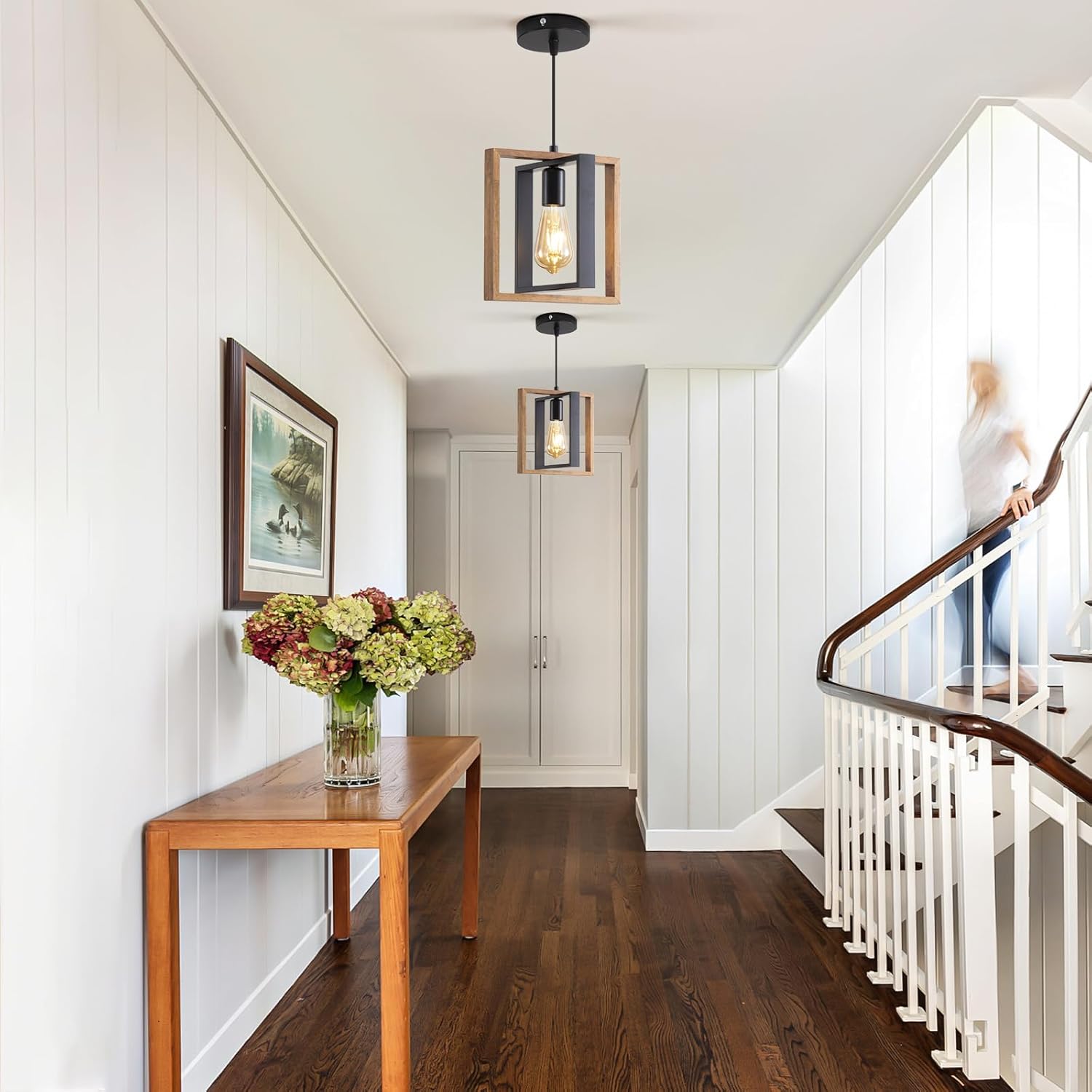 Rowan Wood and Metal Rustic Pendant Light