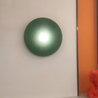 Retro Ceramic Style Resin Round Japandi LED Wall Light