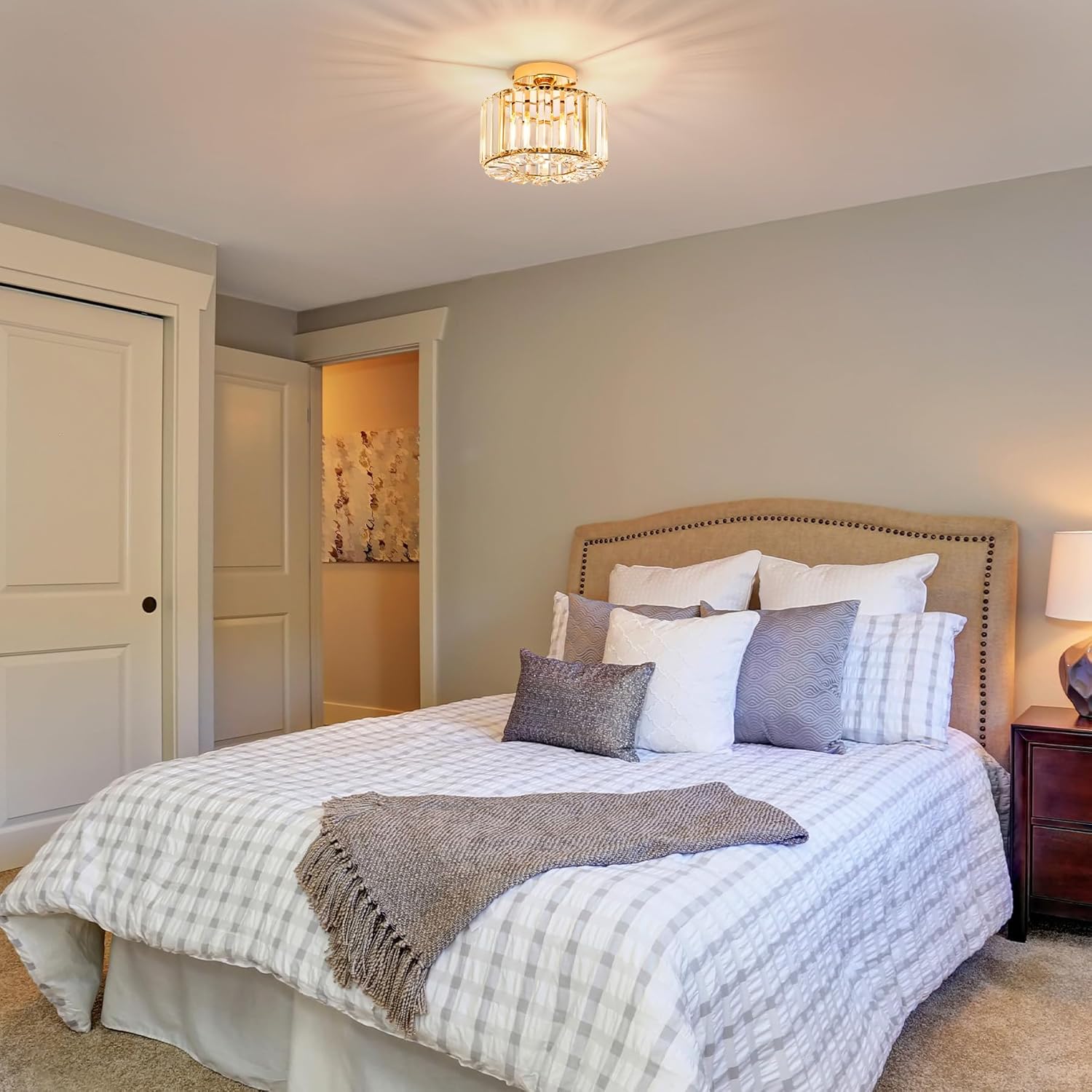 Elegant Crystal Flush Mount Ceiling Light