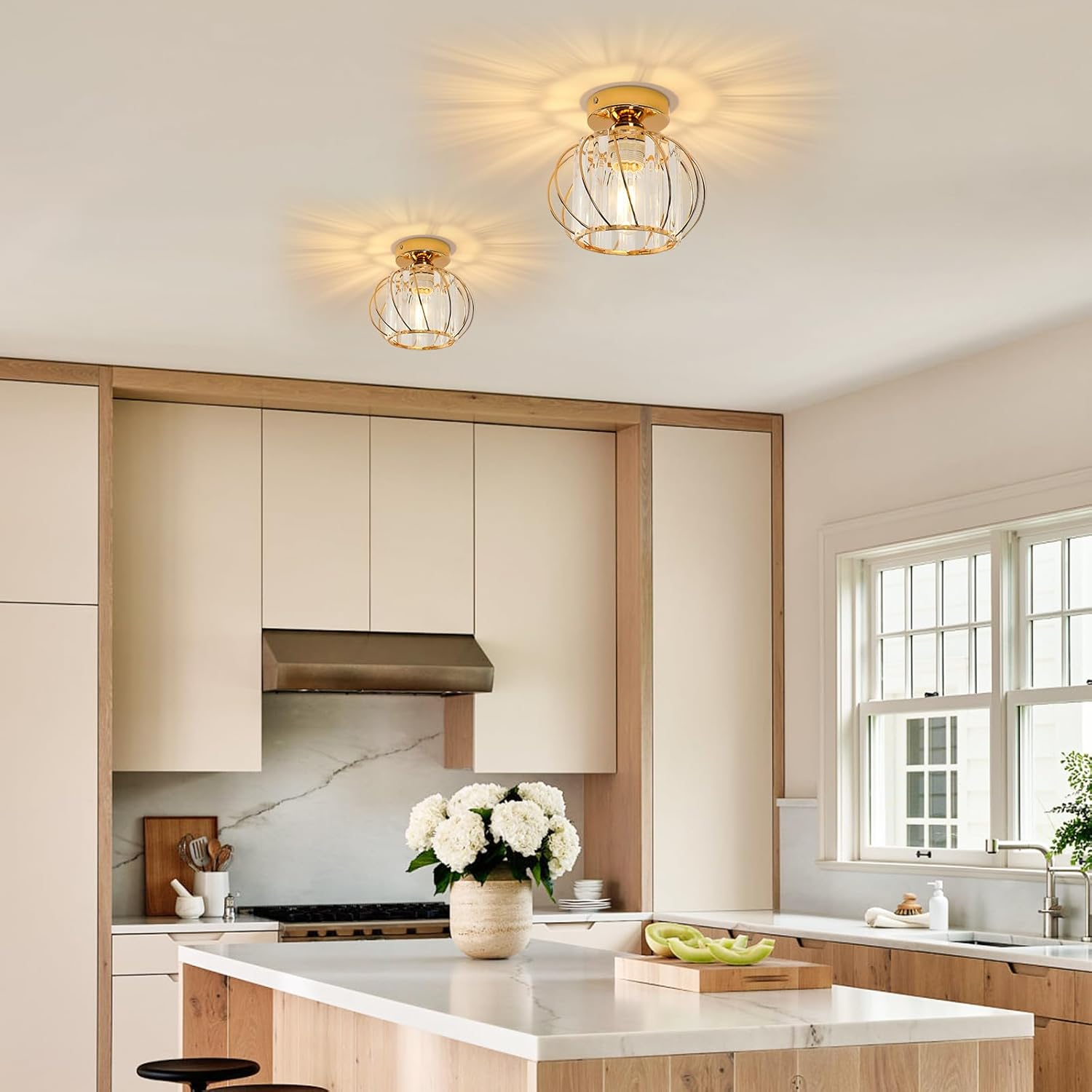Retro Modern Iron Oblique Line Ceiling Light