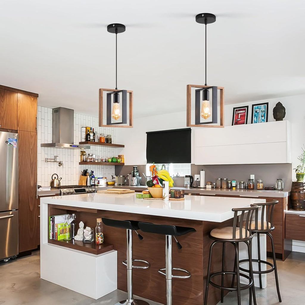 Rowan Wood and Metal Rustic Pendant Light
