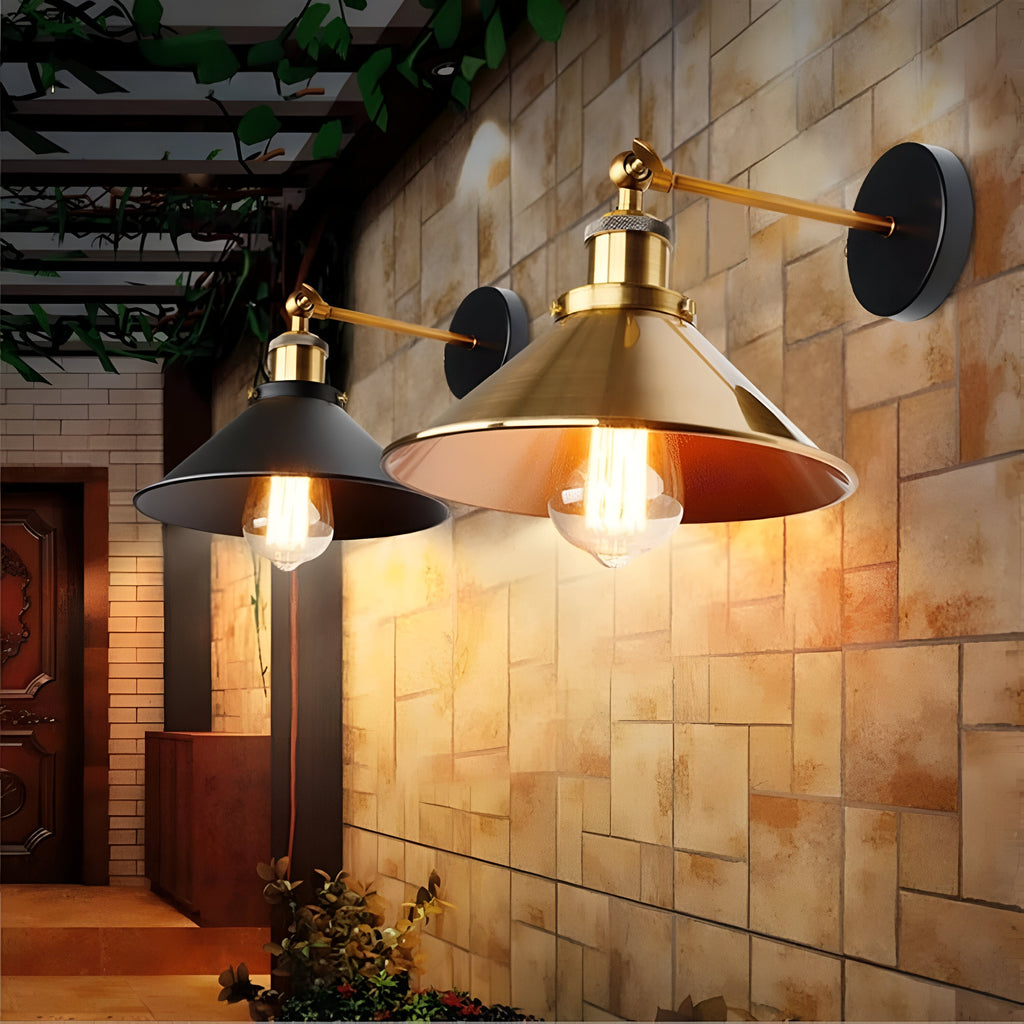 Retro Industrial Style Metal Saucer Shade Wall Light