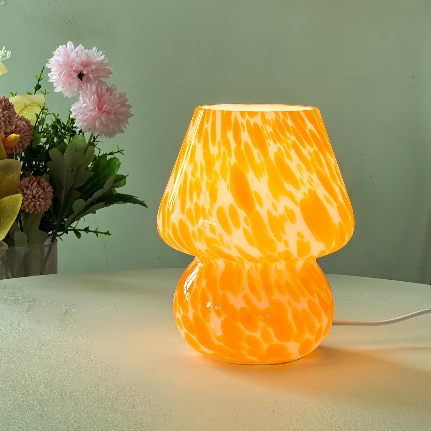 Miro Colorful Mushroom Glass Table Lamp