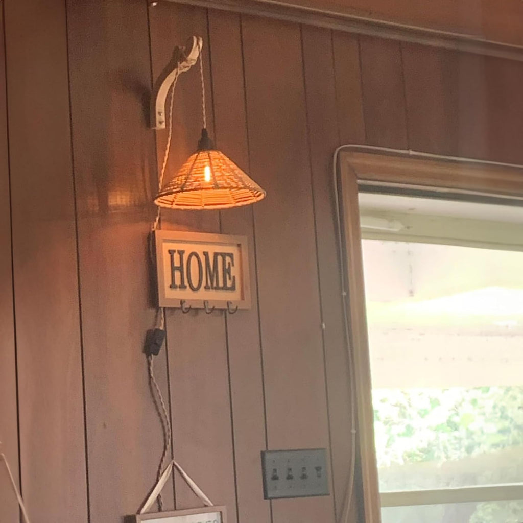Boho Style Hand-Woven Wall Light