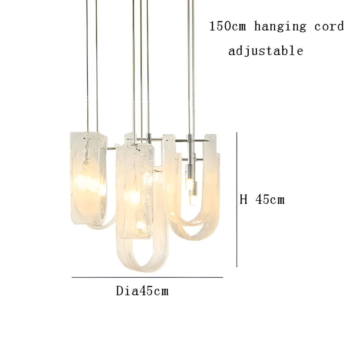 Italian Light Cloud Glass Chandelier