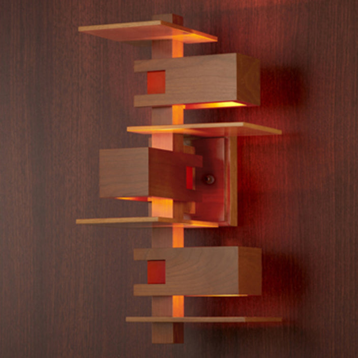 Creative Brick Red Wooden Wall Light