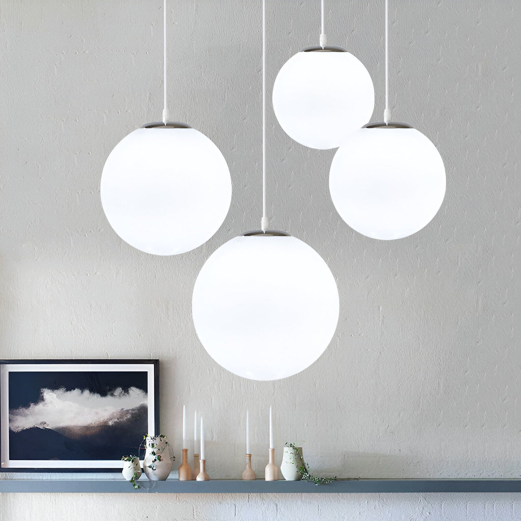 Nordic Globe Milky Glass Pendant Light