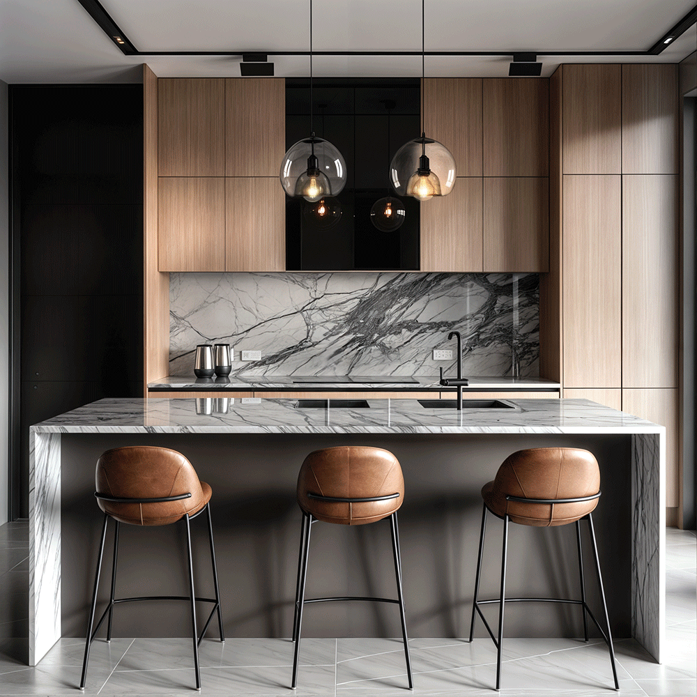 Nordic Minimalist Glass Stone LED Pendant Light