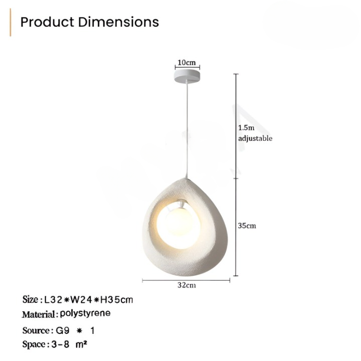 Hayami Wabi Sabi Resin Pendant Light