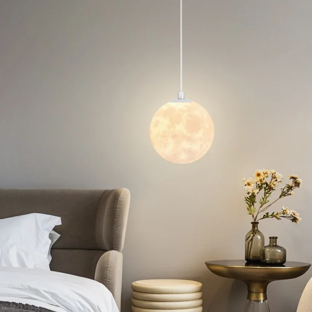 Lunar Glow Modern Glass Pendant Light