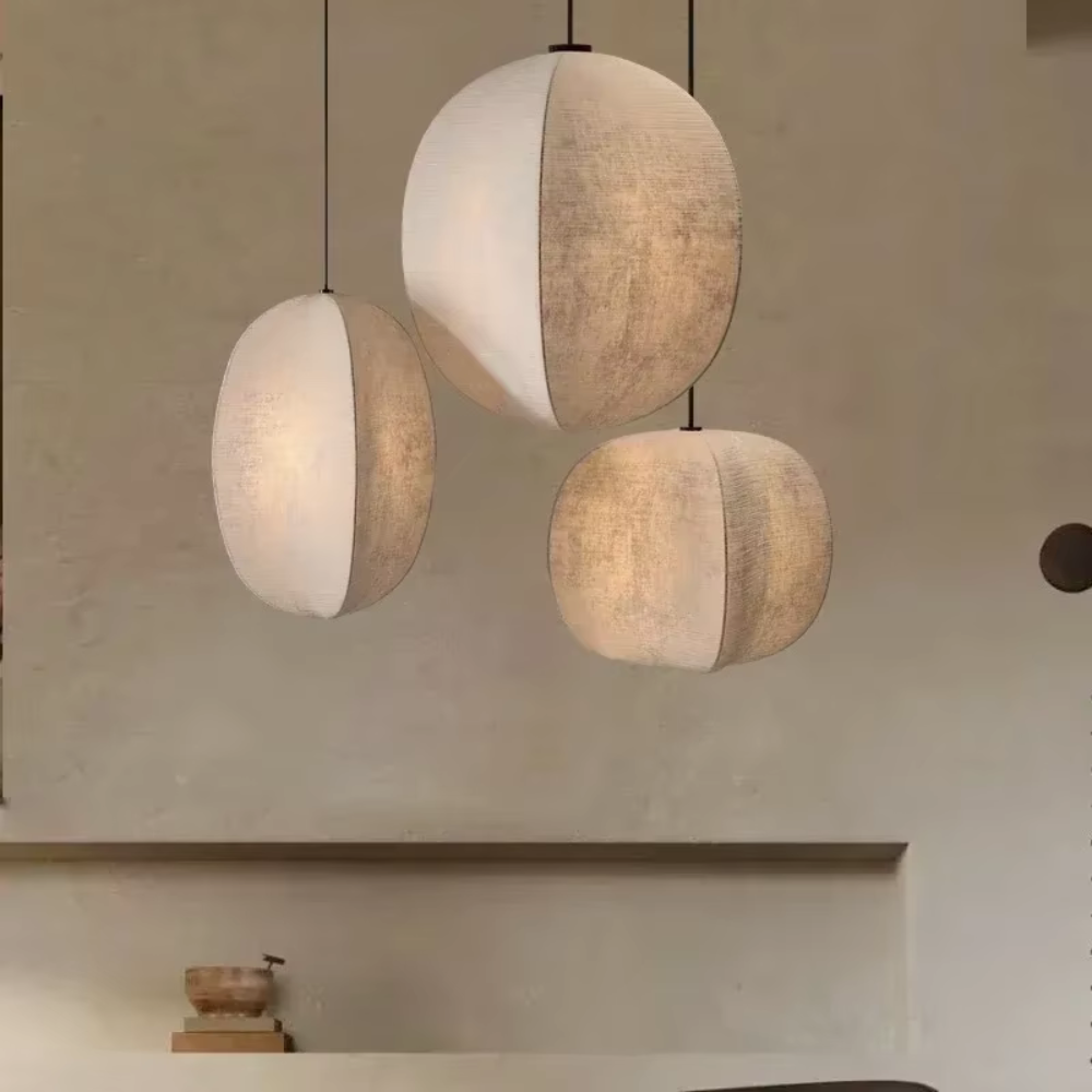 Zen Harmony Japandi Fabric Pendant Light