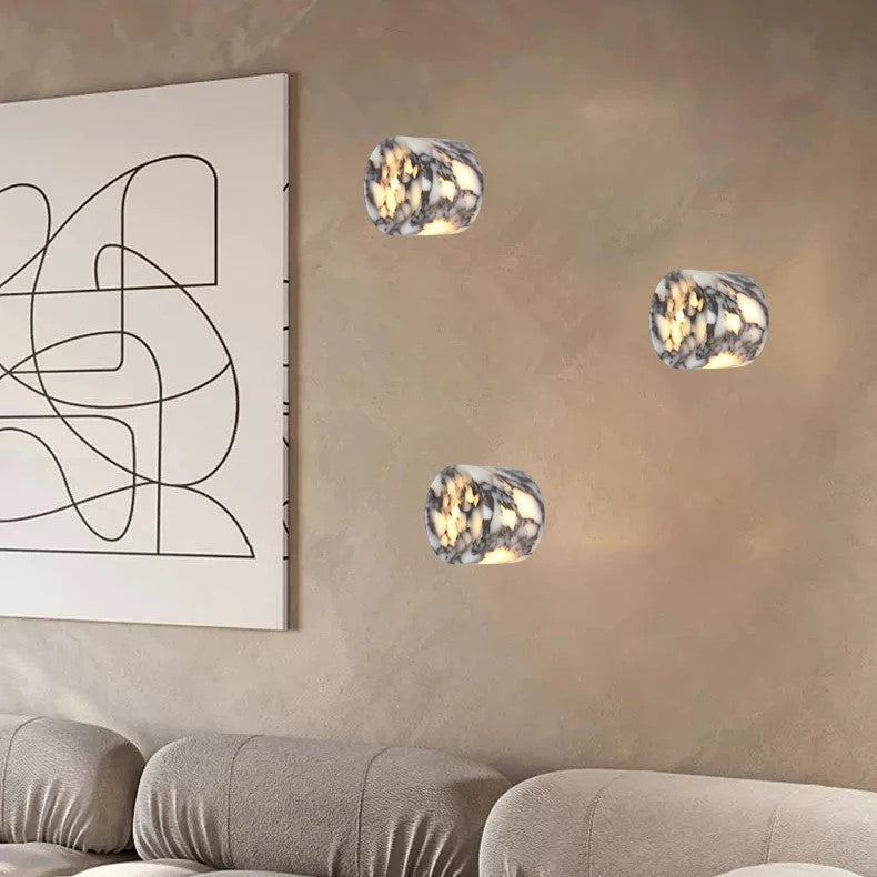 Nordic Cylindrical Marble Dot LED Wall Light