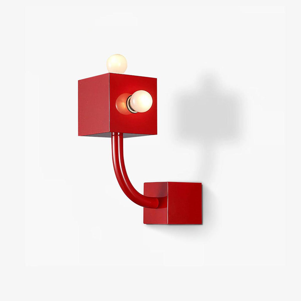 Modern Red Cube Wall Light