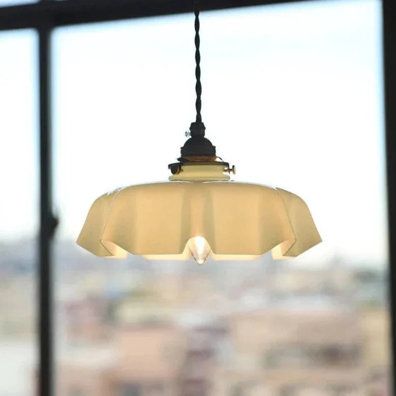 Blush Opaline Glass Retro Glass Pendant Light