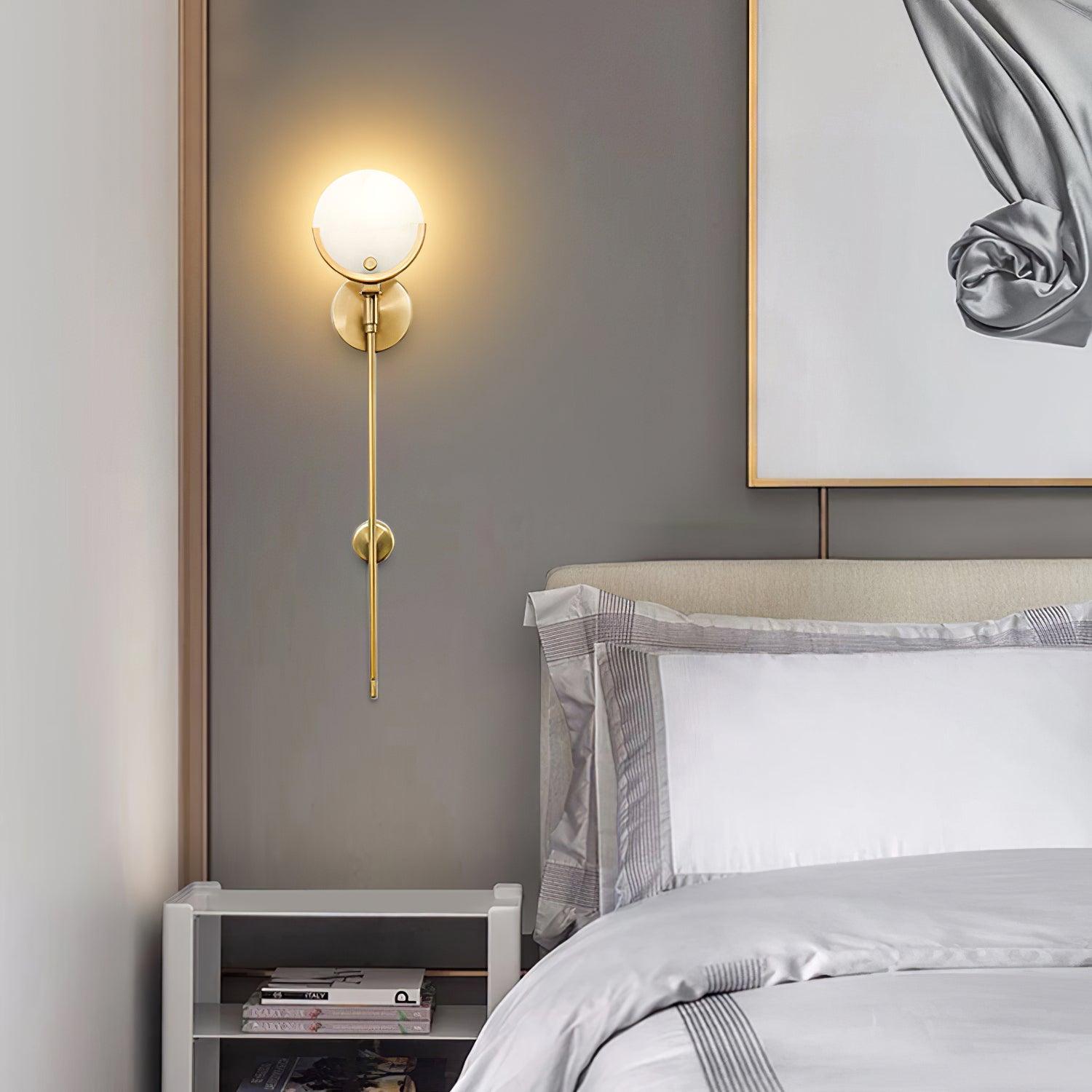 Alabaster Marble Ava Brass Wall Light