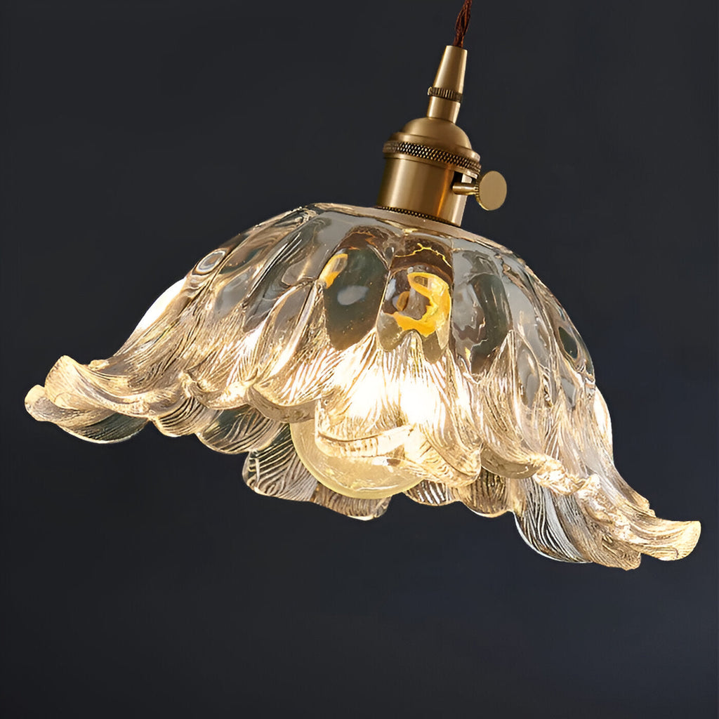 Retro French Flower Glass Pendant Light