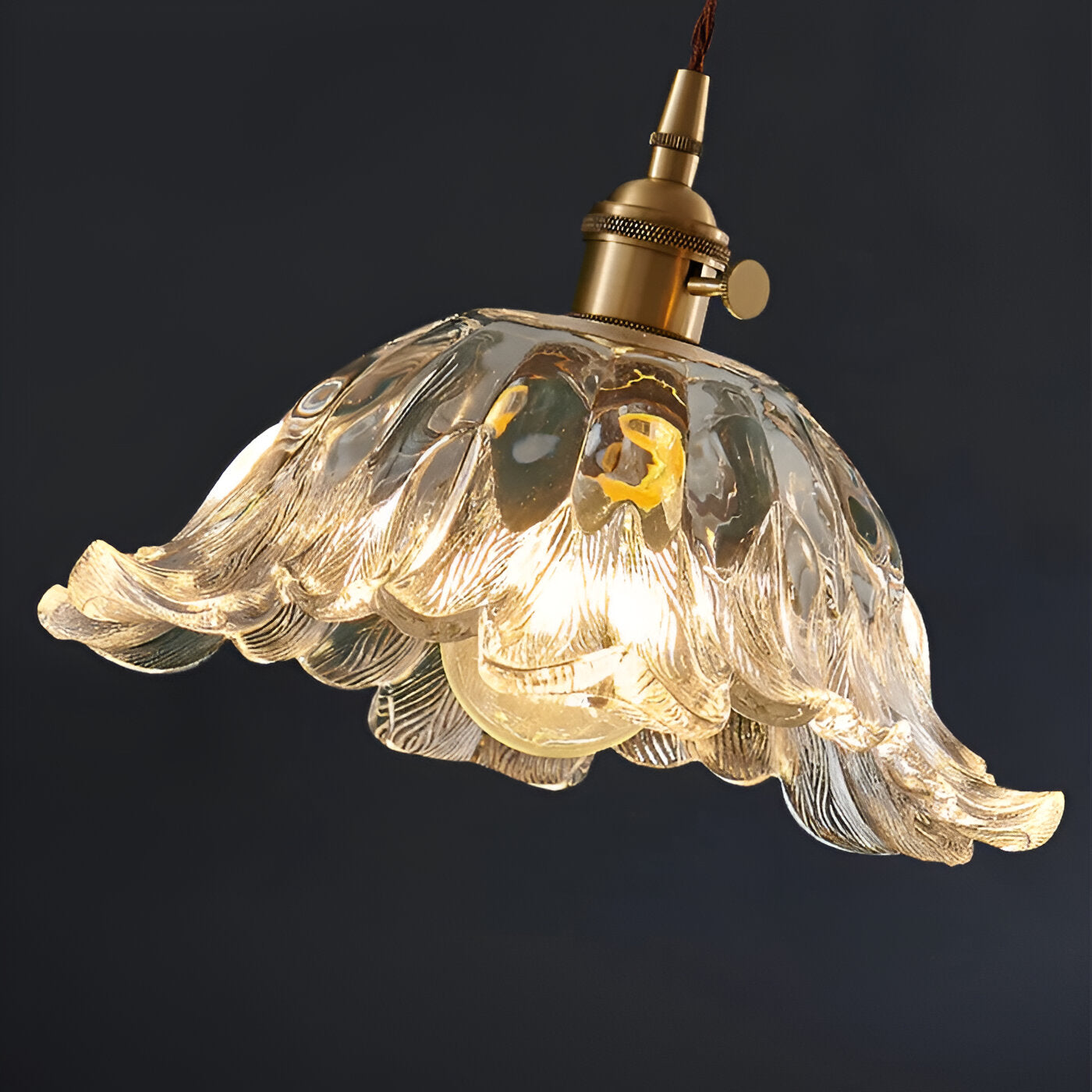 Retro French Flower Glass Pendant Light