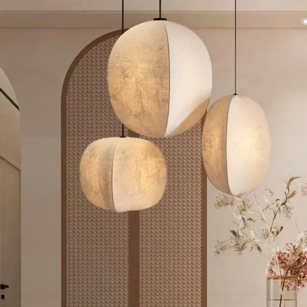Zen Harmony Japandi Fabric Pendant Light