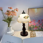 Oriental Dome Wood & Glass Table Lamp
