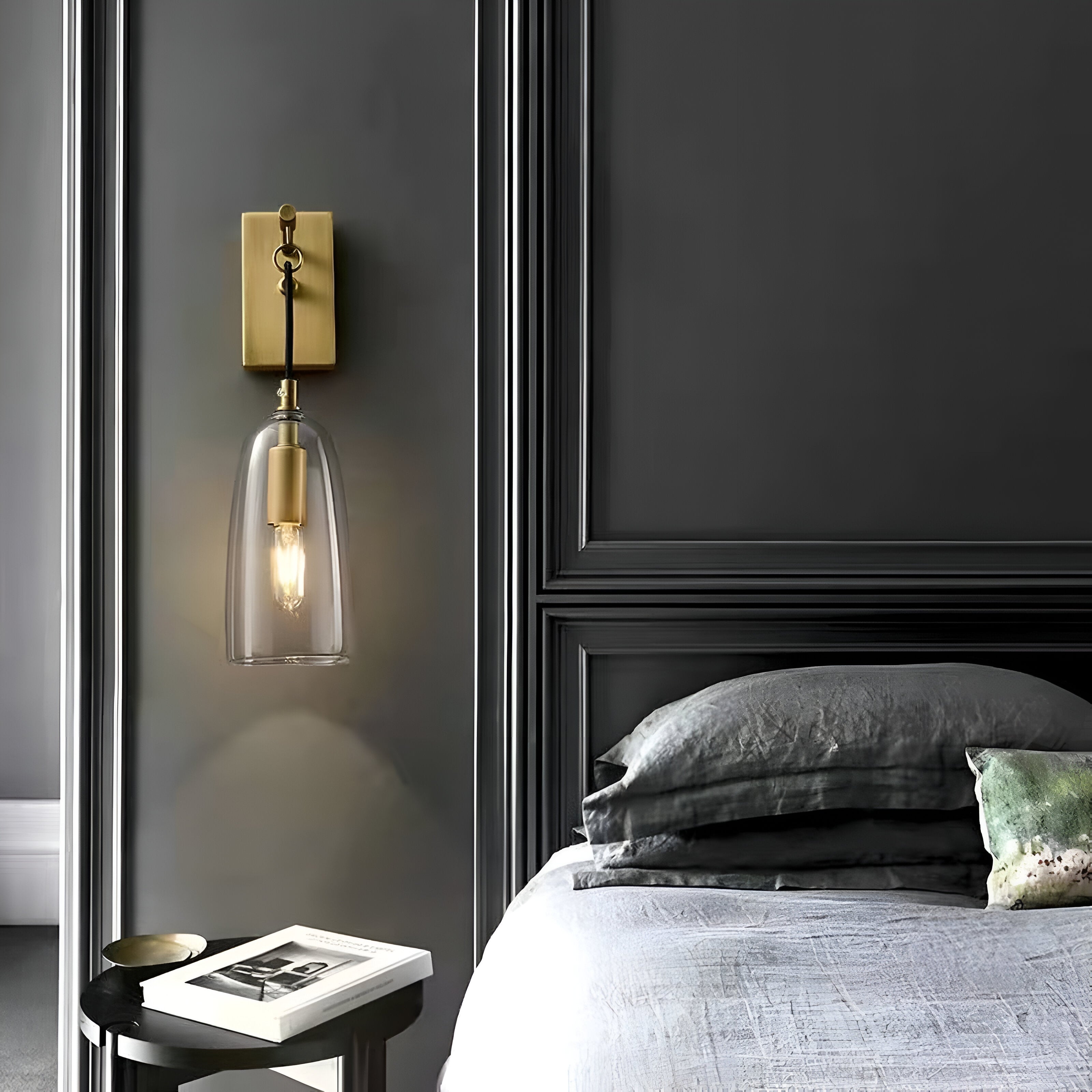 Designer Copper Transparent Glass Wall Light