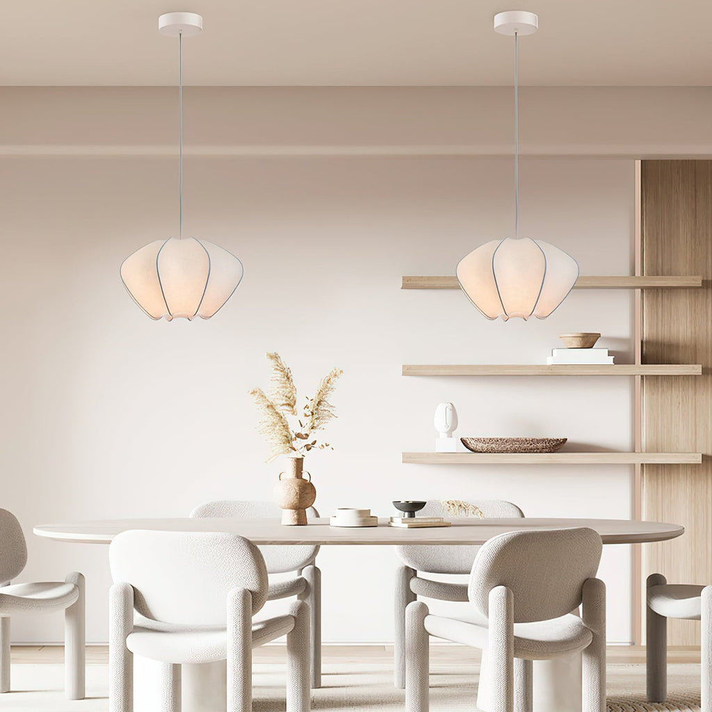 Makoto Silk Lantern Minimalist Japandi Pendant Light