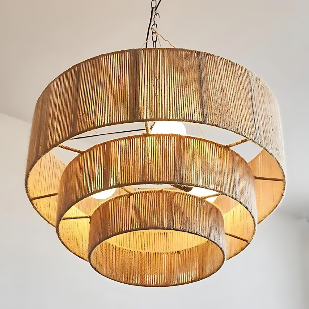 The Elegant Woven Waterfall Rattan Pendant Light