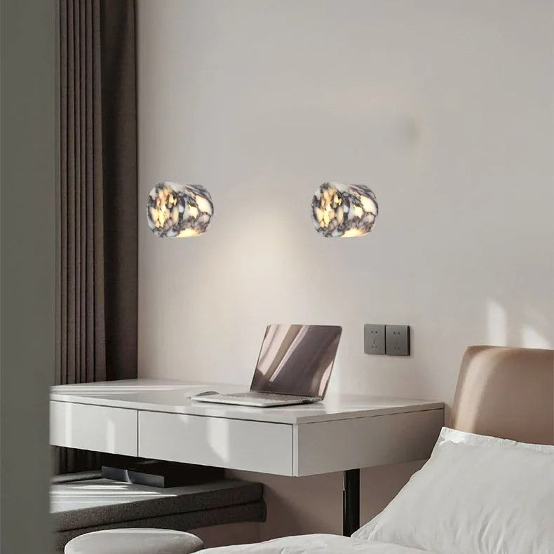 Nordic Cylindrical Marble Dot LED Wall Light