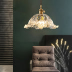 Retro French Flower Glass Pendant Light