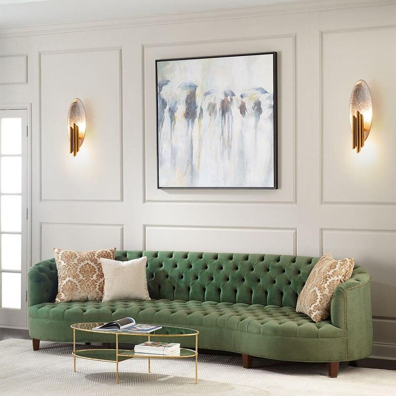 Luxury Oval Gold Foil Texture Metal Wall Light