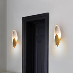 Luxury Oval Gold Foil Texture Metal Wall Light