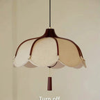 Modern Japanese Wabi Sabi Fabric Flower Shape Pendant Light